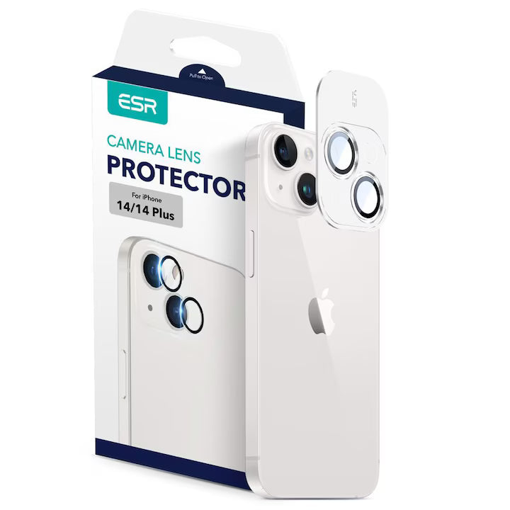 Folie camera pentru iPhone 14 / iPhone 14 Plus, ESR Lens Protector Tempered Glass, negru