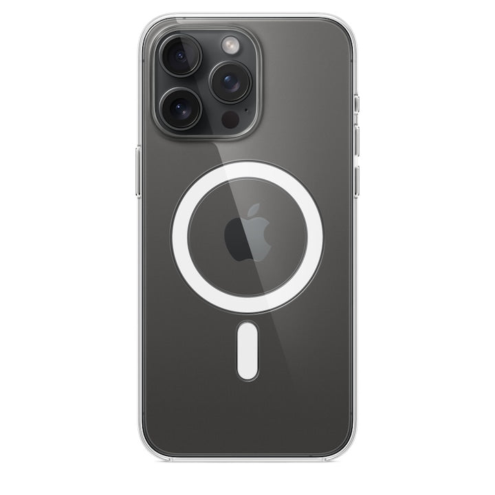 Husa de protectie Apple Clear Case with MagSafe pentru iPhone 15 Pro Max, Transparent