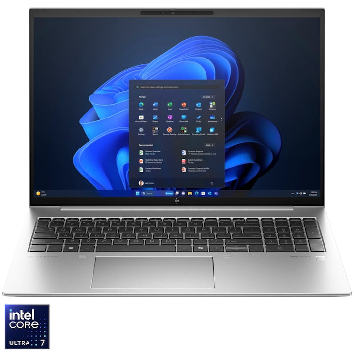 Laptop HP EliteBook 860 G11 16" | Intel™ Ultra 7 155U| 16GB DDR5 RAM | 512GB SSD, Intel Graphics, Windows 11 Pro INCLUS, Silver