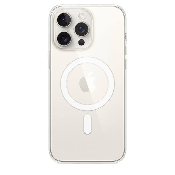 Husa de protectie Apple Clear Case with MagSafe pentru iPhone 15 Pro Max, Transparent