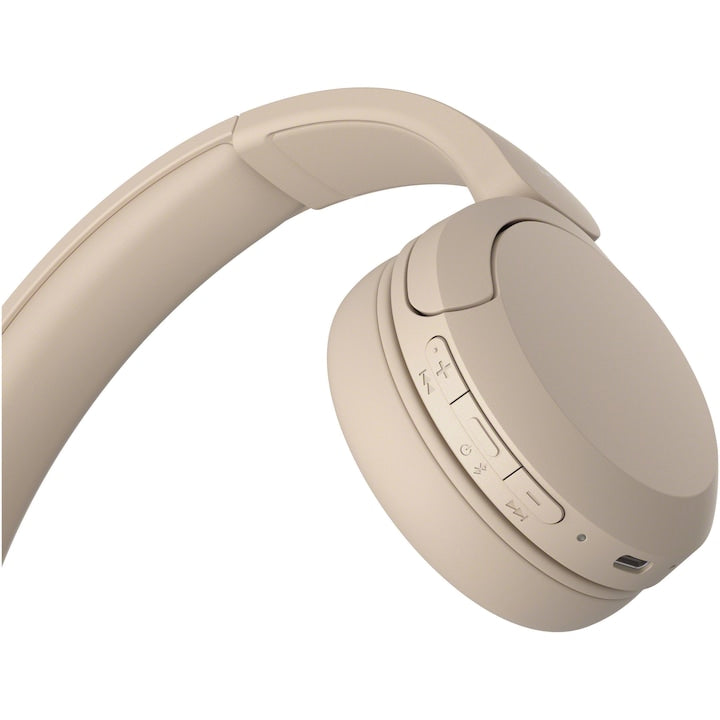 RESIGILAT: Casti On Ear Sony WH-CH520C, Wireless, Bluetooth, Microfon, Multipoint connection, Quick Charge, Autonomie 50 ore, Bej