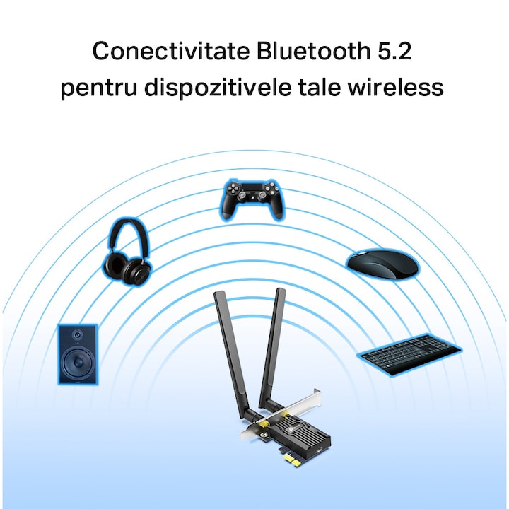 RESIGILAT: Placa de retea TP-Link Archer TX55E, AX3000, Dual-Band, Wi-Fi 6, Bluetooth 5.2
