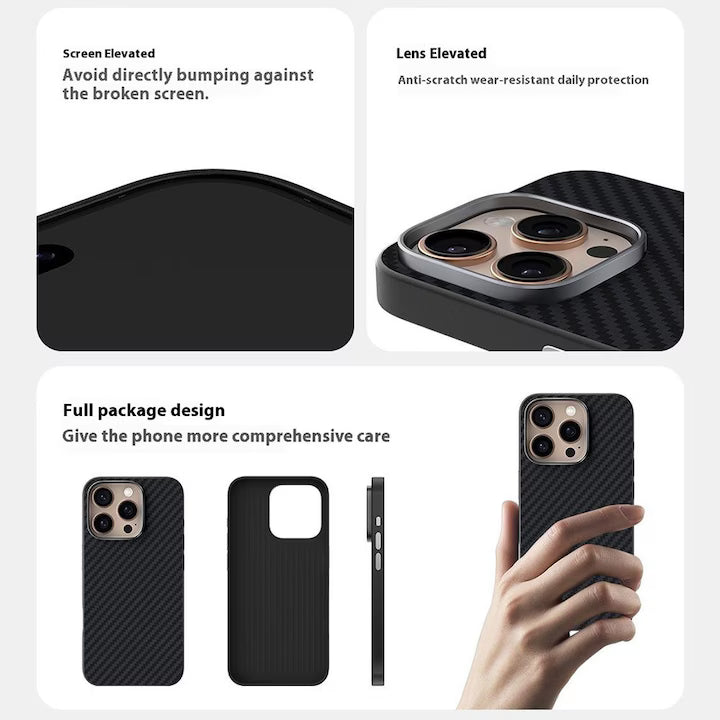 Husa pentru Apple iPhone 17 Air, Material de Tip Kevlar, TPU, Incarcare de tip MagSafe, Rezistent la socuri, Protectie Eficienta, Anti-Alunecare, Ultra-Slim, Anti-Zgarieturi, Foarte Usoara, Negru