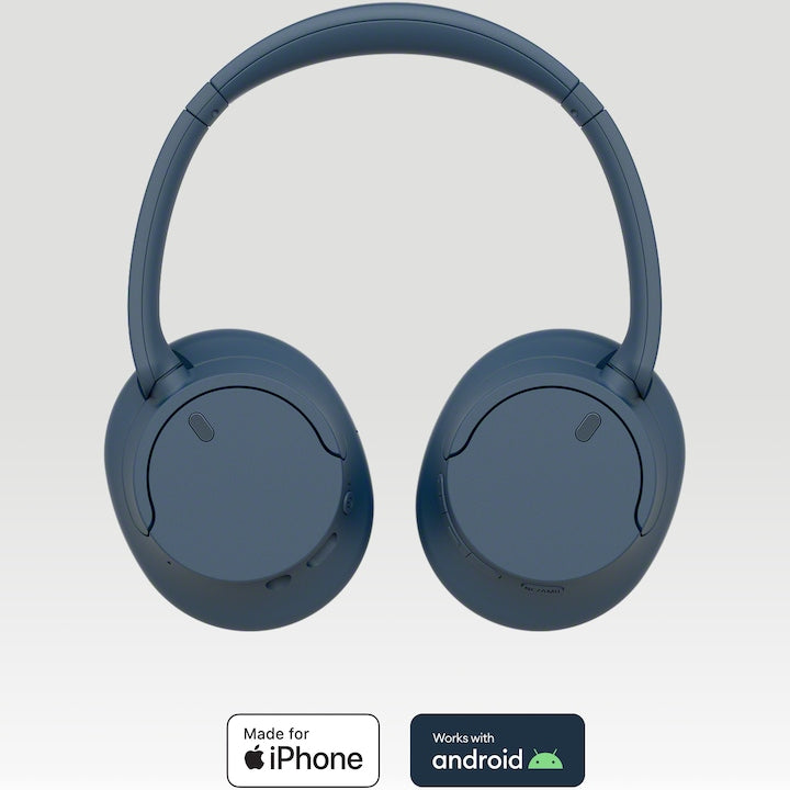 Casti Over the Ear Sony WH-CH720NL, Noise Cancelling, Wireless, Bluetooth, Microfon, Multipoint connection, Quick Charge, Autonomie 35 ore, Albastru