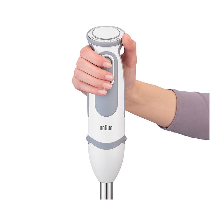 Mixer vertical Braun Multiquick MQ5200, 1000W, 0.6l, 21 trepte viteza, Alb/Gri