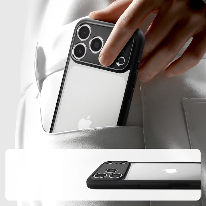 Husa, Spigen Ultra Hybrid pentru iPhone 17 Pro, Negru-Transparent