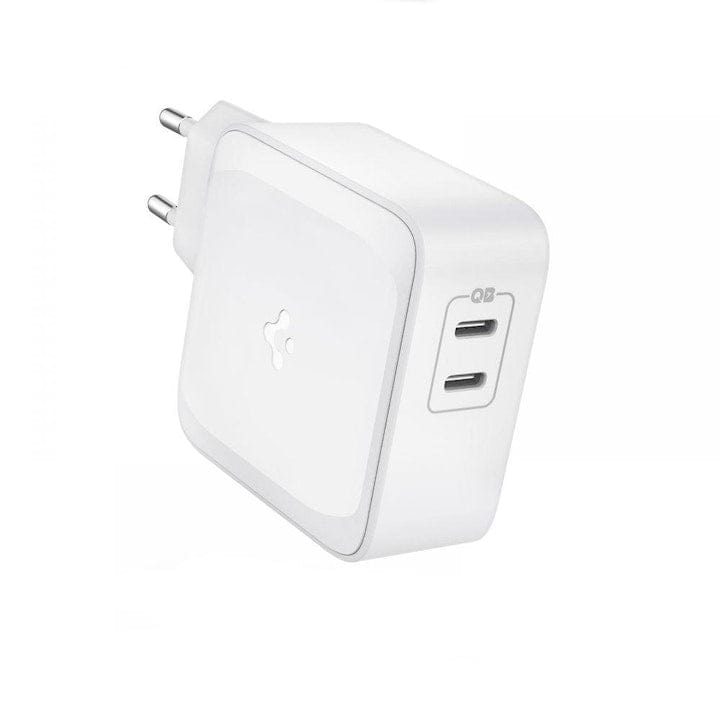 FIXLY l Spigen Incarcator de retea, Spigen,PowerArc, PE2007EU, Alb, 2xUSB-C, 60W, GaN, PD, Quick Charge 3.0,