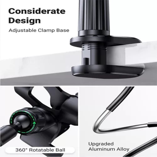 Suport de telefon brat flexibil de 90cm fixare cu clips negru UGREEN