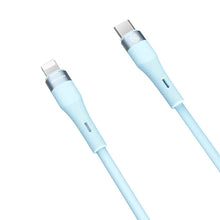 Cablu din silicon lichid Flowspeed Tip-C la Lightning 27W 120cm albastru