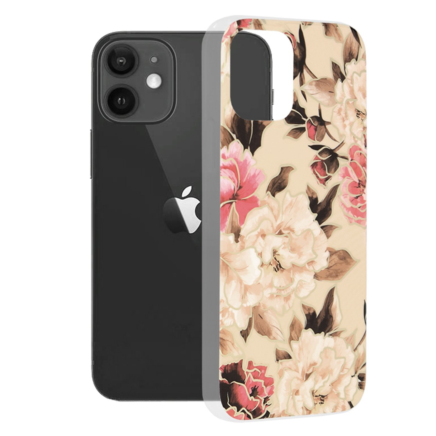 Husa Techsuit Marble Series-Mary Berry Nude pentru iPhone 12/ 12 Pro