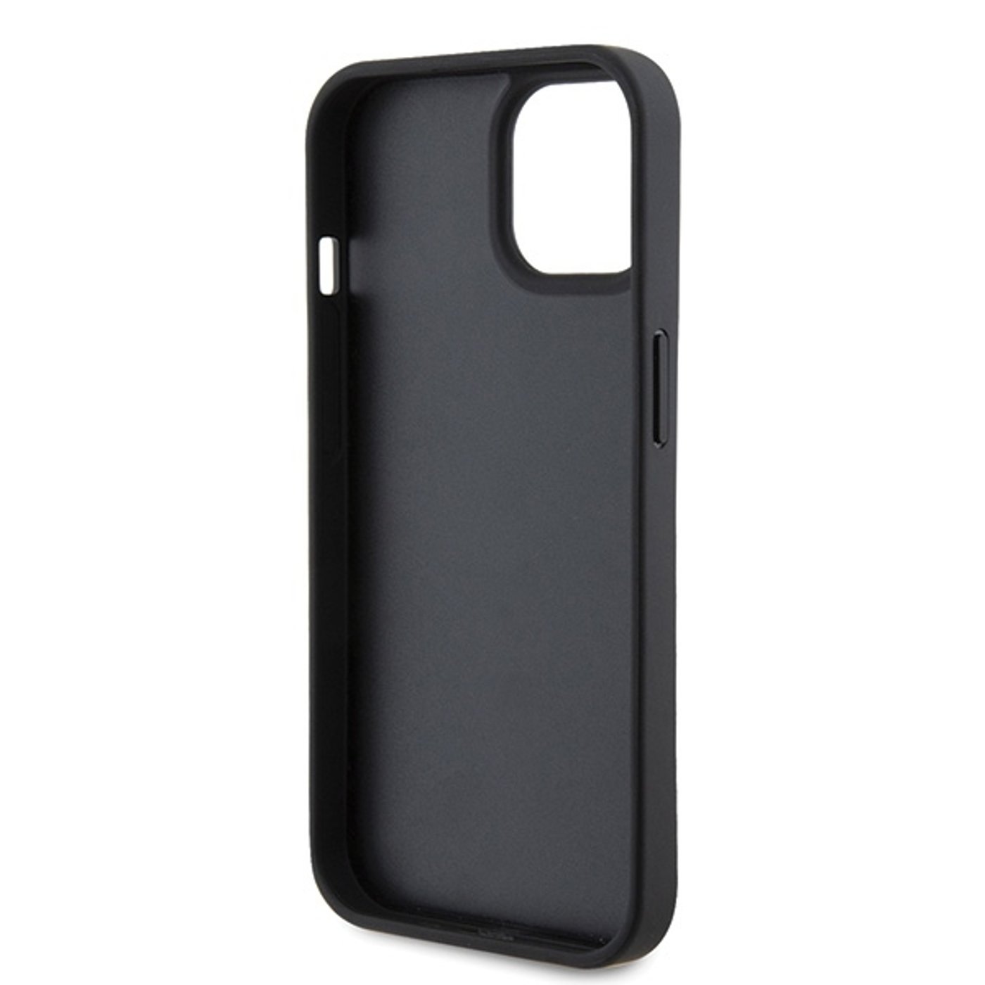 Husa Karl Lagerfeld, Hardcase Leather Monogram pentru iPhone 15, Negru