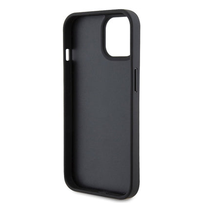 Husa Karl Lagerfeld, Hardcase Leather Monogram pentru iPhone 15, Negru
