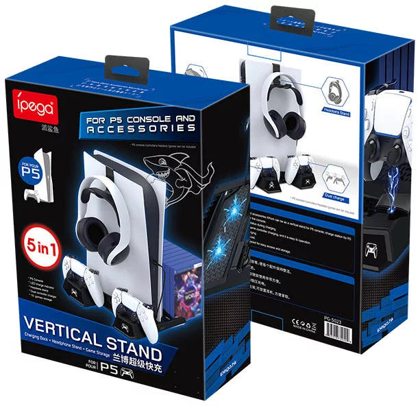 iPega PG-P5023 Stand de răcire multifuncțional pentru PS5 și accesorii (negru)
