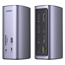 Statie de incarcare Ugreen Pro CM555 (90325) - 2x USB-C, 3x USB, SD/TF Slots, 2x HDMI, DP, RJ45, 3.5mm, PD100W, 8K@30Hz - Gray