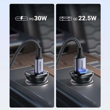 Incarcator auto Ugreen  EC305 (25845) - USB, Type-C, 30W, LED Light, Practical Design - Black