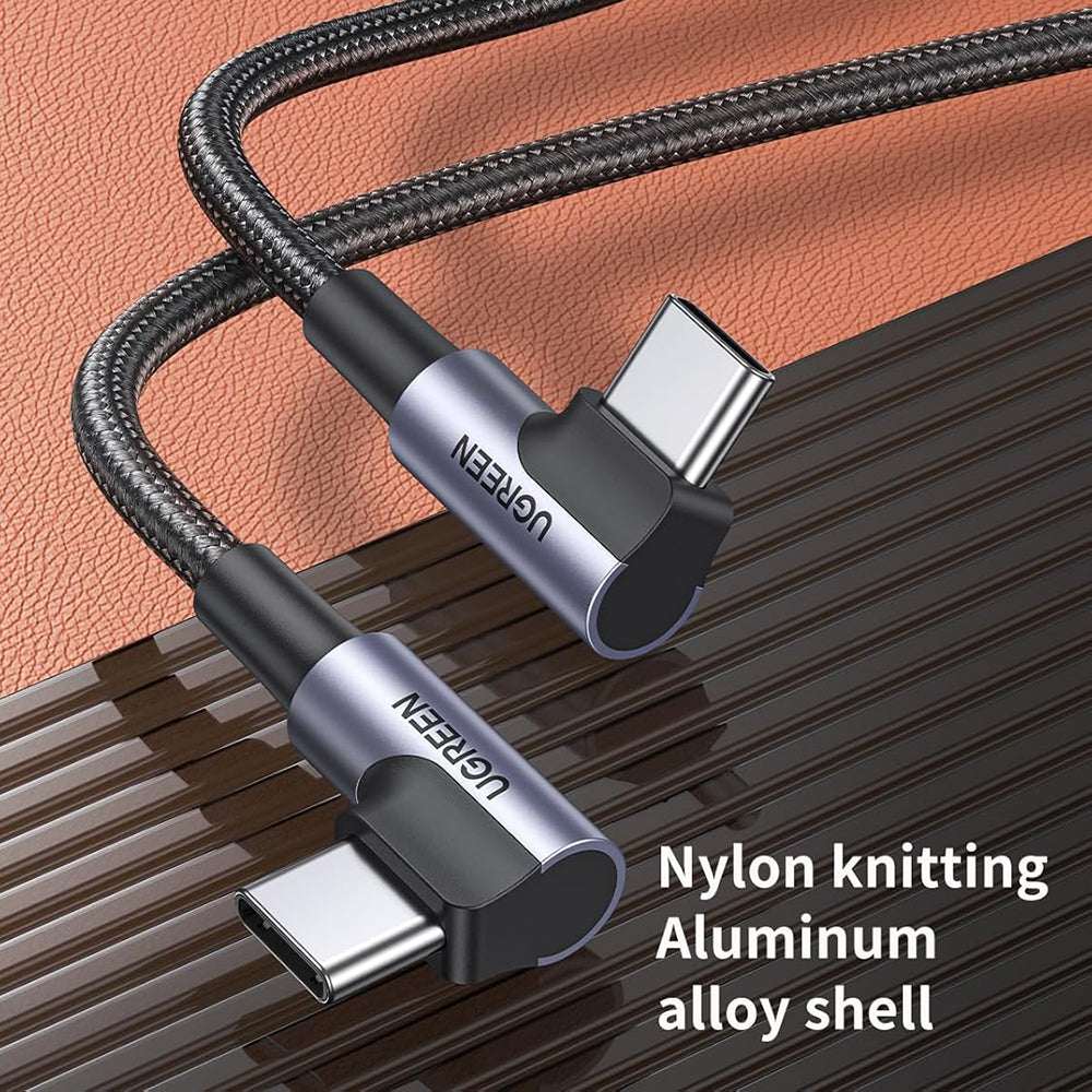 Cablu de date Ugreen - US323 (70529) - USB-C to USB-C, 3A, 60W, 1m, Nylon - Space Gray