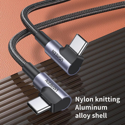 Cablu de date Ugreen - US323 (70529) - USB-C to USB-C, 3A, 60W, 1m, Nylon - Space Gray