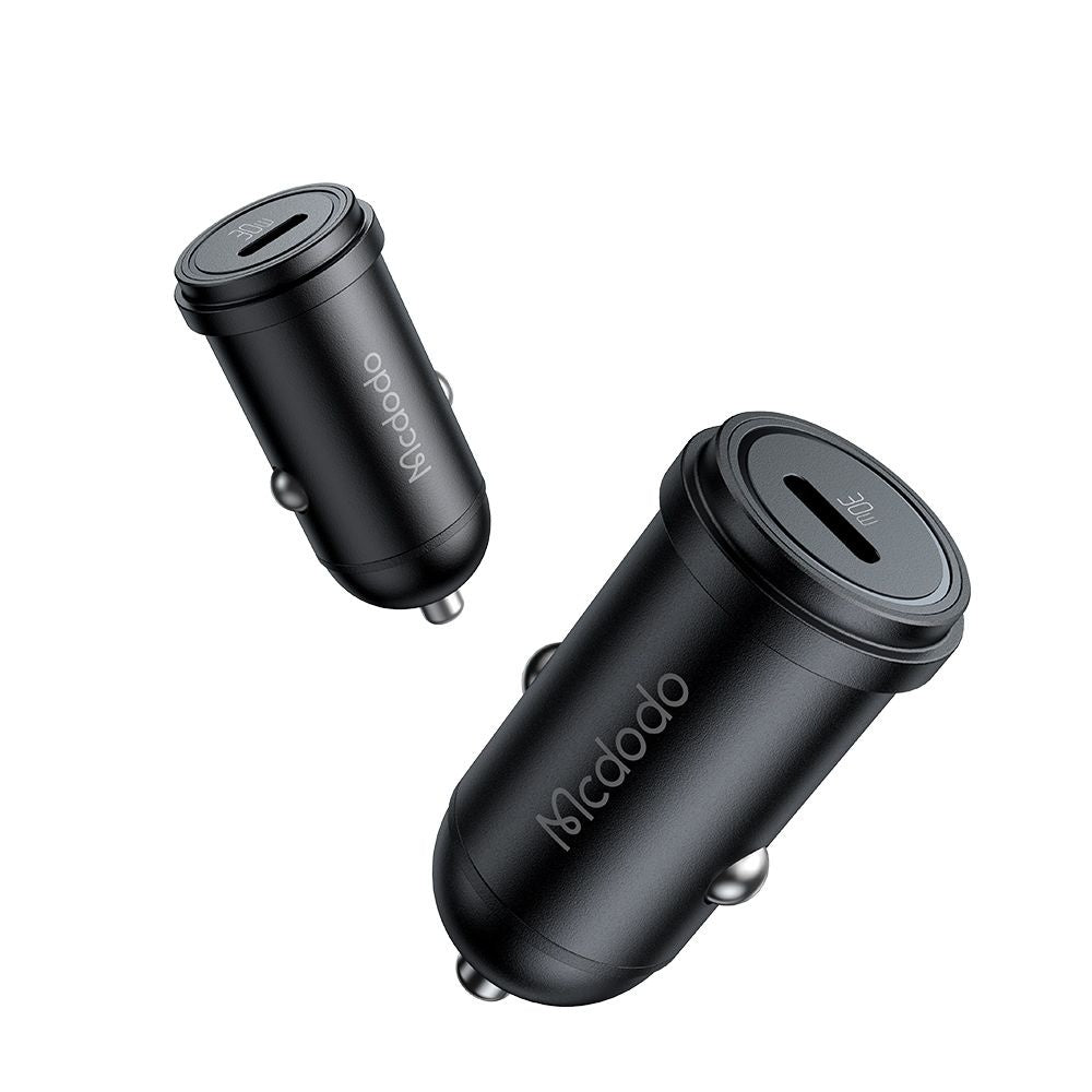 Încărcător auto Mcdodo Obsidian, 30W, USB-C, PD, cu cablu 1.2m, negru