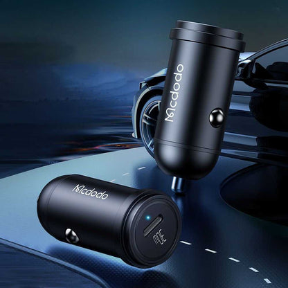 Încărcător auto Mcdodo Obsidian, 30W, USB-C, PD, cu cablu 1.2m, negru