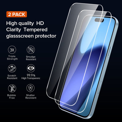 Husa transparenta 3 in 1 iPhone 17 Pro + 2 folii sticla securizata