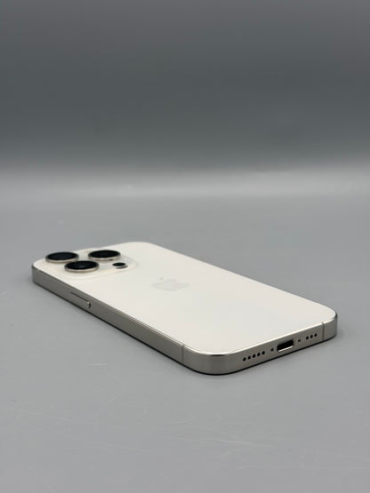 iPhone 15 Pro, 128 GB, Baterie 100% , 150 Cicluri, White Titanium