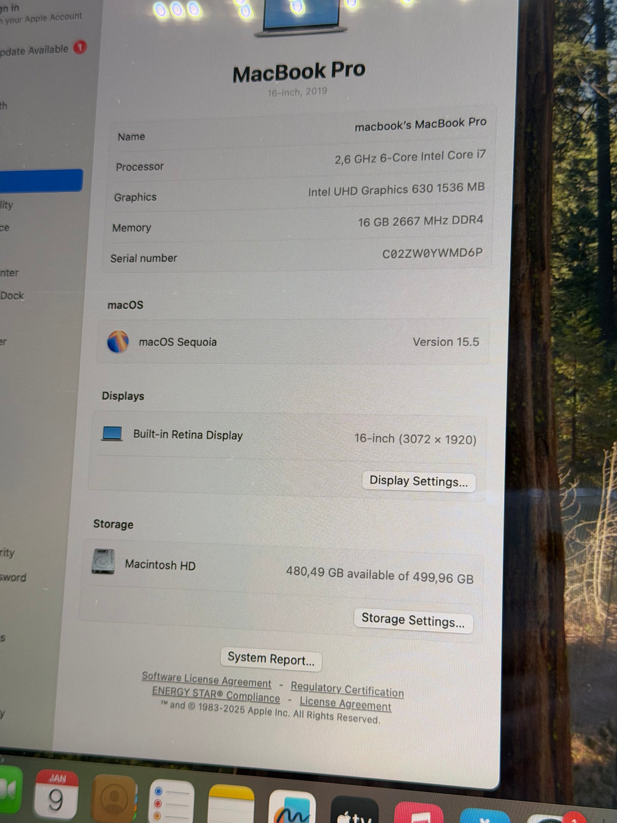 Macbook Pro 16" / 2019 / Touchbar / i7 / 16 GB RAM / 500 GB SSD / 321 Cicluri / Silver
