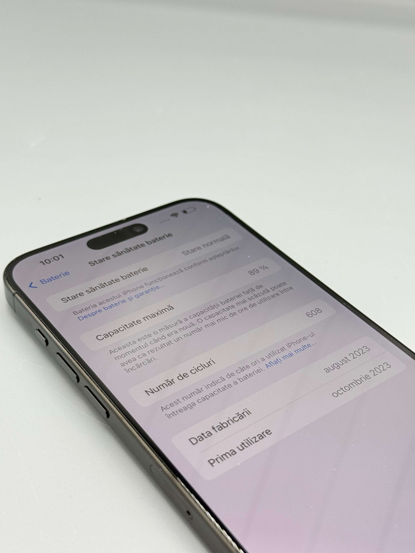 iPhone 15 Pro Max ,256 GB, Baterie 89%, 608 Cicluri, Black Titanium