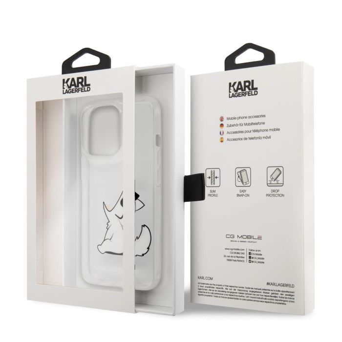 Husa Karl Lagerfeld Choupette Eat Case pentru iPhone 14 Pro, Clear
