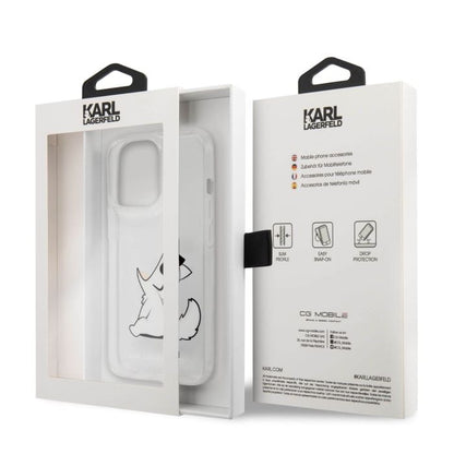 Husa Karl Lagerfeld Choupette Eat Case pentru iPhone 14 Pro, Clear