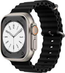 Techsuit - Curea de ceas (W038) - Apple Watch 1/2/3/4/5/6/7/8/9/10/SE/SE 2 (38/40/41/42mm) - Negru