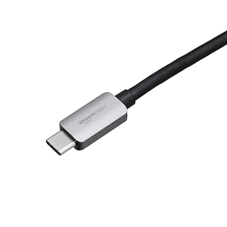 Adaptor Retea Amazon Basics, USB-C la RJ45, Gigabit Ethernet 10/100/1000 Mbps, Carcasa Aluminiu, Portabil, Gri