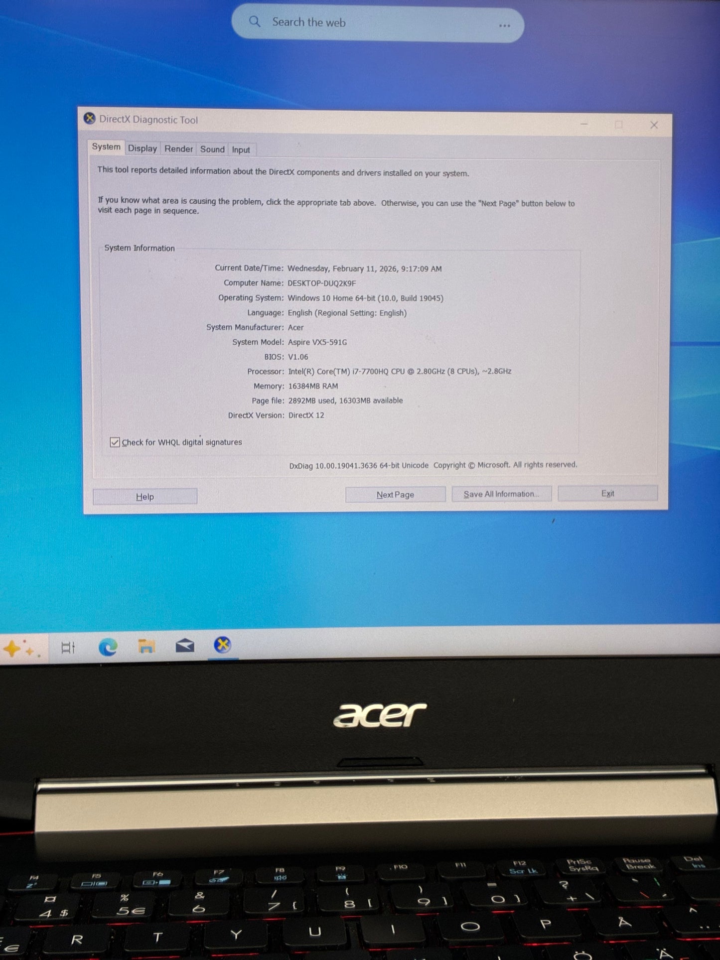 Acer Aspire VX 15, i7 7700HQ, 16 GB RAM DDR4, 512 GB SSD, 15.6", Windows 10, Nu tine bateria