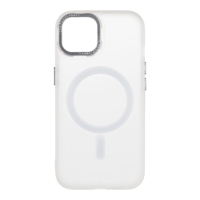 Husa MagSafe OBALME Misty Keeper pentru iPhone 15, Alb-Transparent