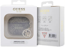 Husa Guess 4G Script PC/PU Charm pentru AirPods 3 Maro