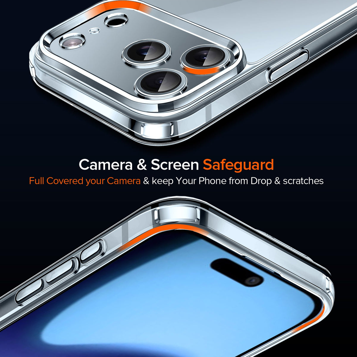 Husa transparenta 3 in 1 iPhone 17 Pro + 2 folii sticla securizata