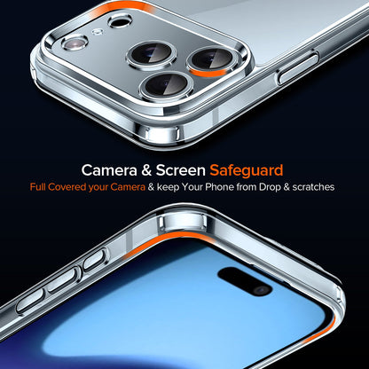 Husa transparenta 3 in 1 iPhone 17 Pro + 2 folii sticla securizata