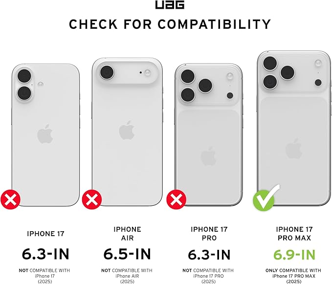 Husa UAG Plyo MagSafe concepută pentru iPhone 17 Pro Max ,argintiu