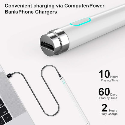 Stilou capacitiv reîncărcabil pentru, vârf ultrafin de 1,5 mm și port de încărcare magnetic