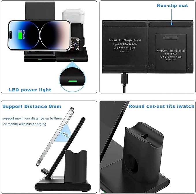 Incarcator Wireless 3 in 1 Compatibil Cu iPhone