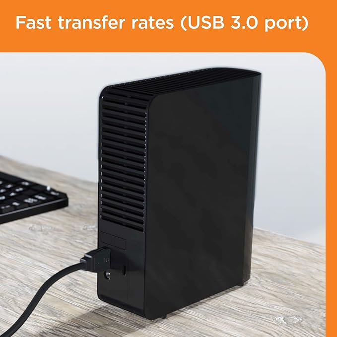 RESIGILAT: Western Digital Elements Desktop external hard drive 22 TB,  Black