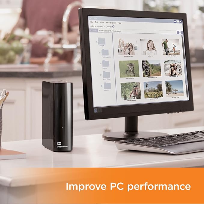 RESIGILAT: Western Digital Elements Desktop external hard drive 22 TB,  Black
