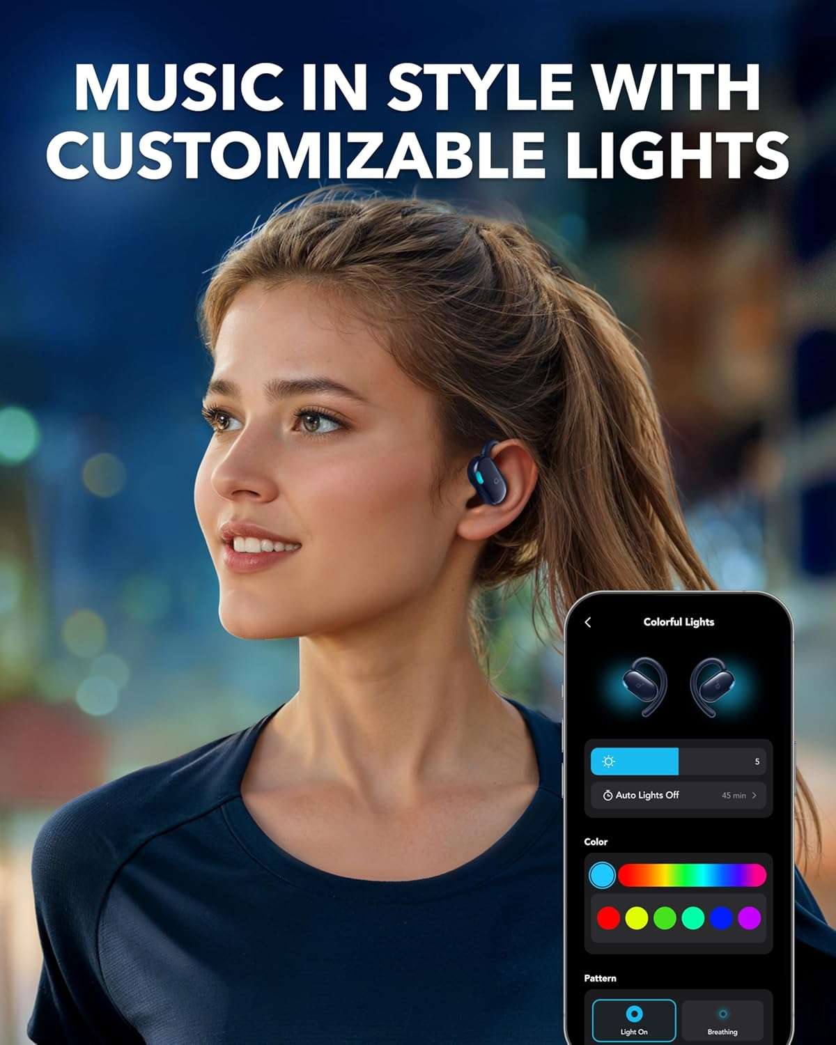 Casti wireless Open-Ear Anker Soundcore V20i, Autonomie 36 ore, IP55, Bluetooth 5.4, Albastru