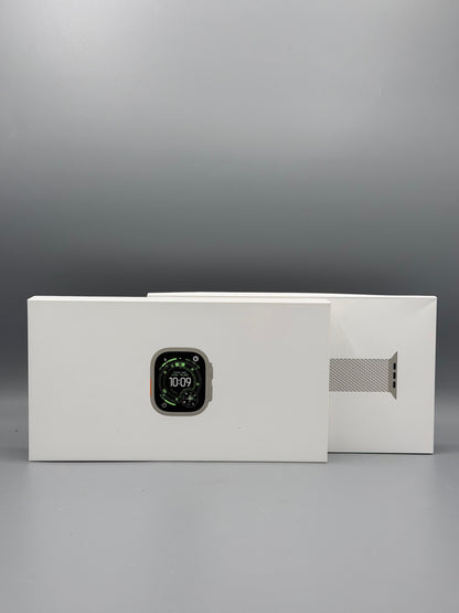 Apple Watch Ultra 3, GPS, Cellular, 49MM, Baterie 91%,Natural Titanium, Curea Millanese