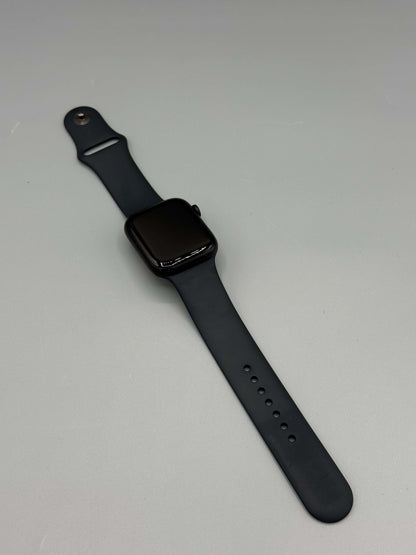 Apple Watch 9, GPS, Carcasa Midnight Aluminium 45mm, Midnight Sport Band - M/L, Baterie 100%