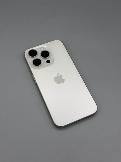 iPhone 15 Pro, 128 GB, Baterie 100% , 150 Cicluri, White Titanium