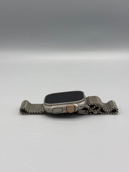 Apple Watch Ultra 3, GPS, Cellular, 49MM, Baterie 91%,Natural Titanium, Curea Millanese