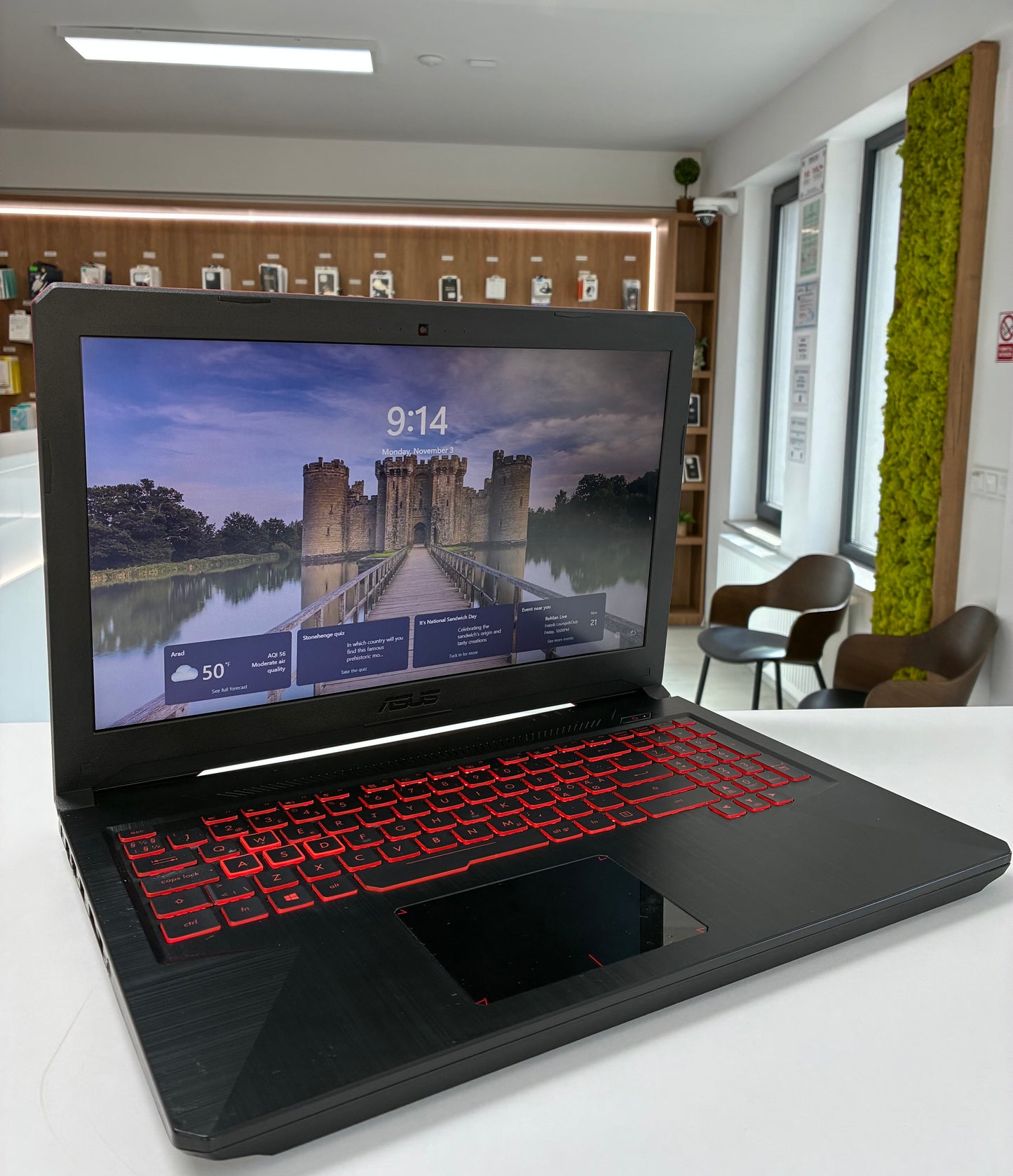 Laptop Asus TUF Gaming FX504GD, i5-8300H, 8 GB RAM, 256 GB SSD, 15.6", Windows 11 Pro, fara incarcator