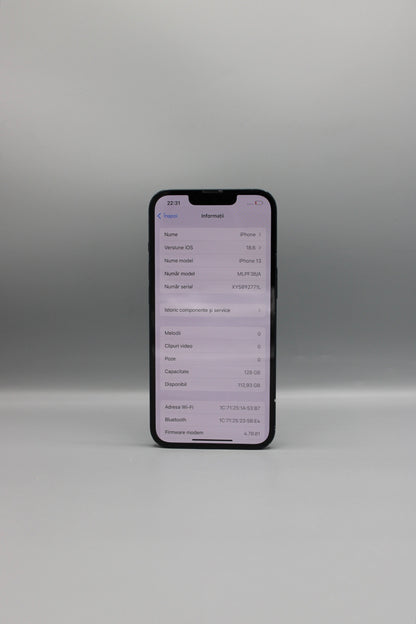 iPhone 13, 128 GB, Second-Hand, Baterie 100%, Negru