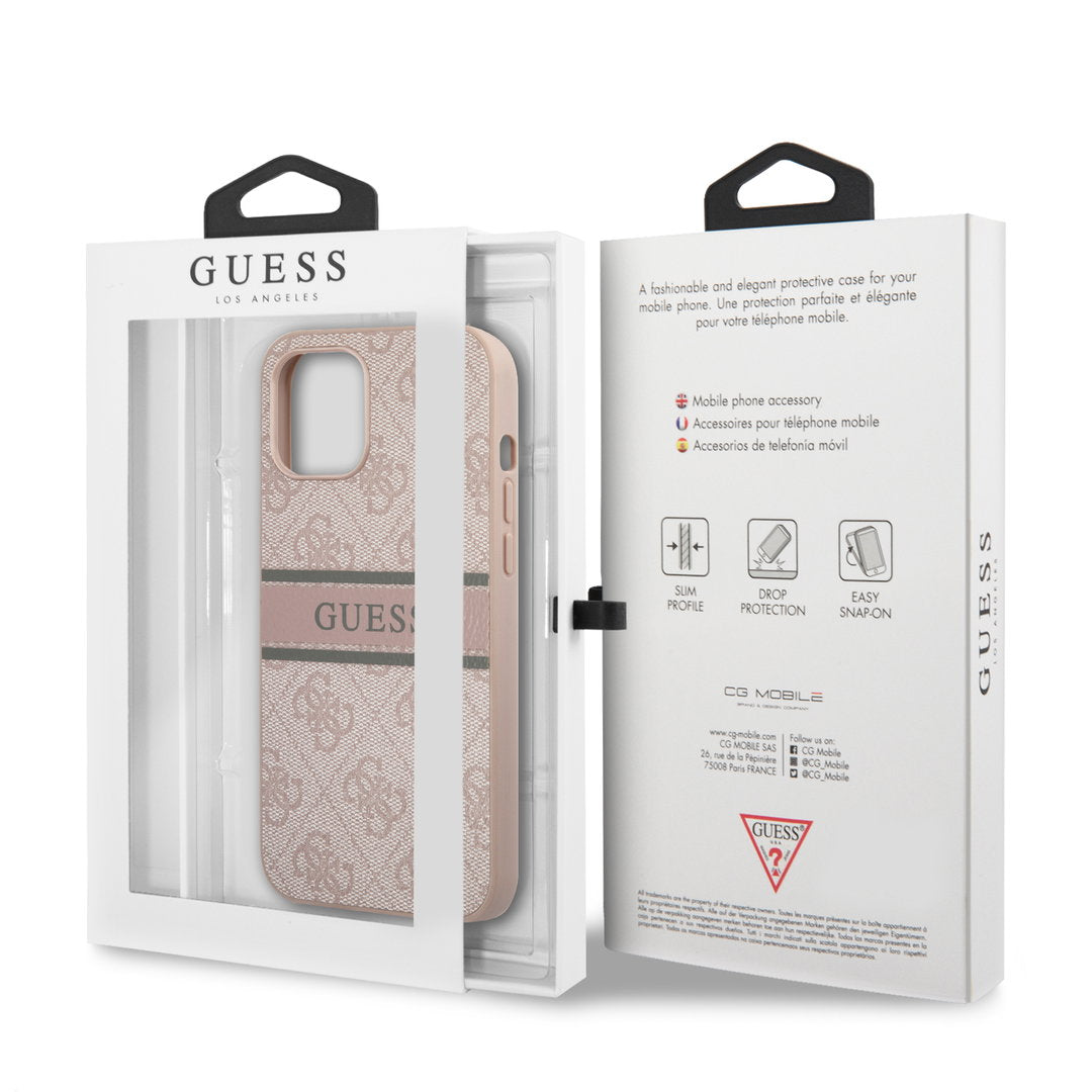 Husa Guess Stripe pentru iPhone 12/12 Pro, Roz