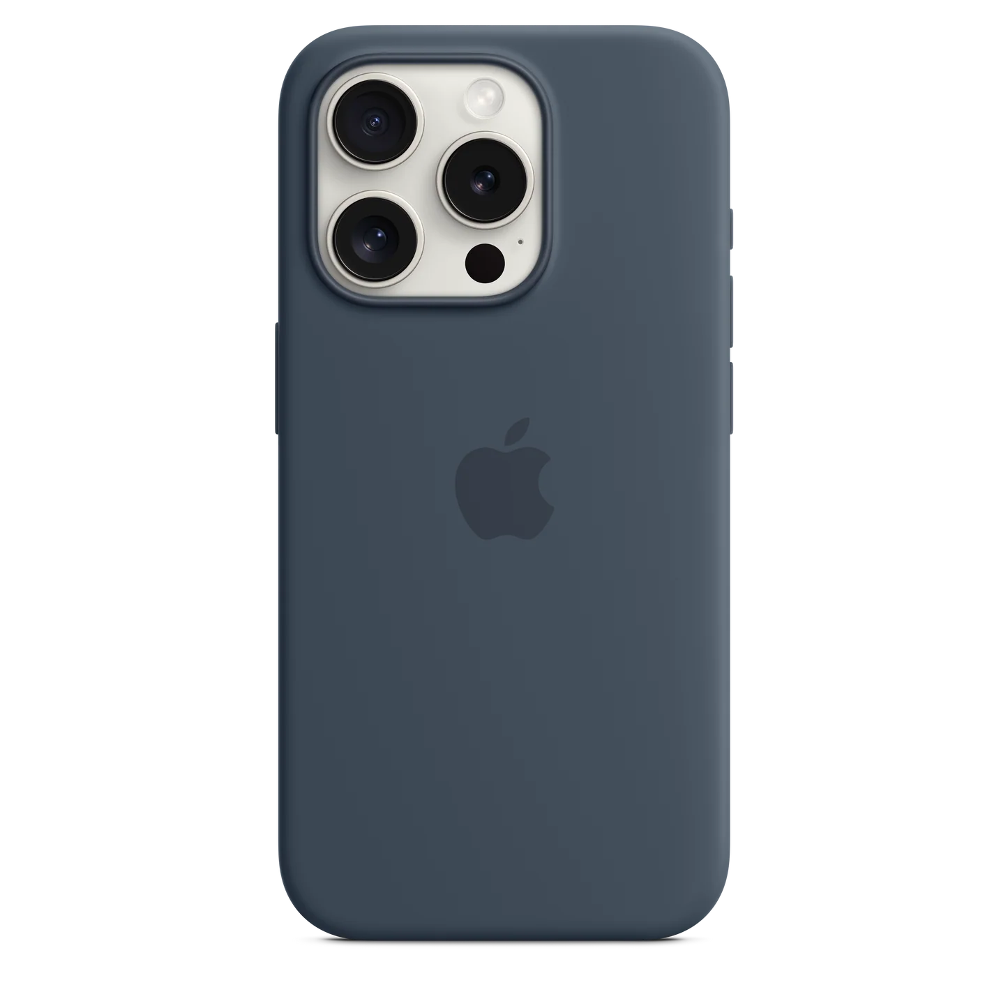 Husa de protectie Apple cu MagSafe pentru iPhone 15 Plus, Silicon, Storm Blue